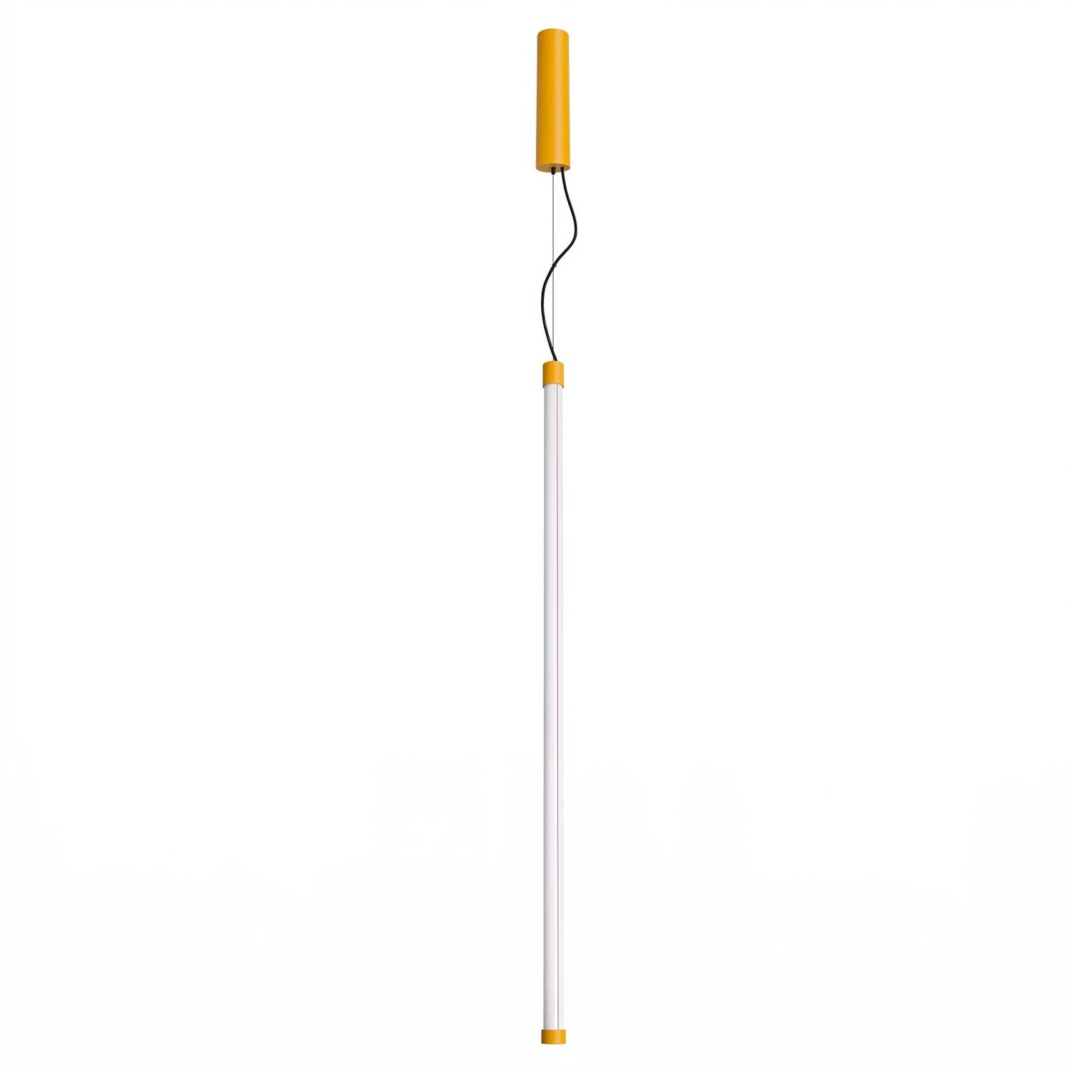Lynx - Suspension tube LED et acier coloré pour salon moderne