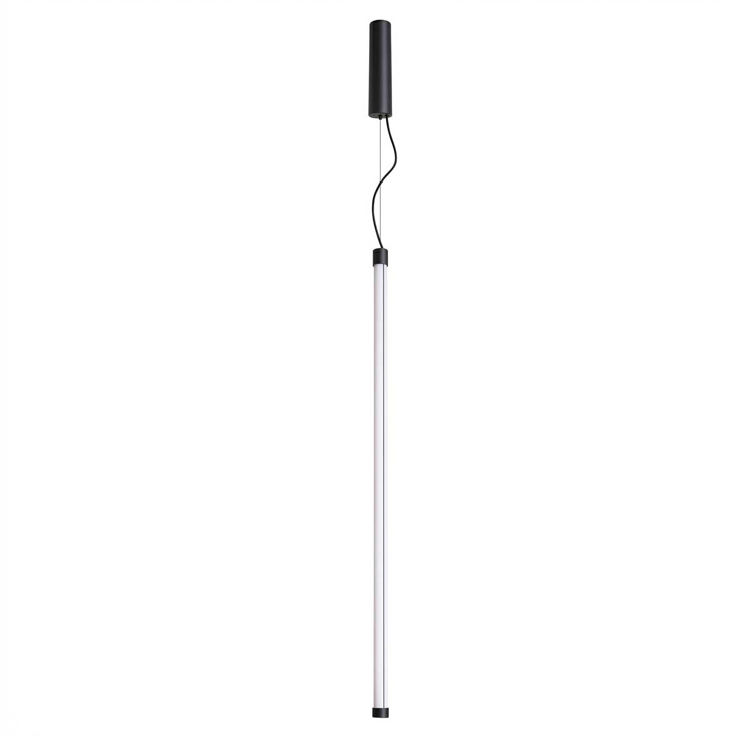 Lynx - Suspension tube LED et acier coloré pour salon moderne