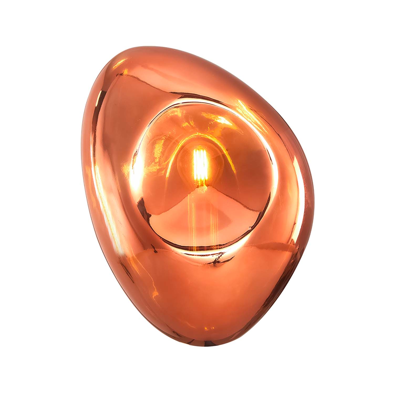 MABELL - Wall lamp in art deco one-way glass, copper, gold or chrome