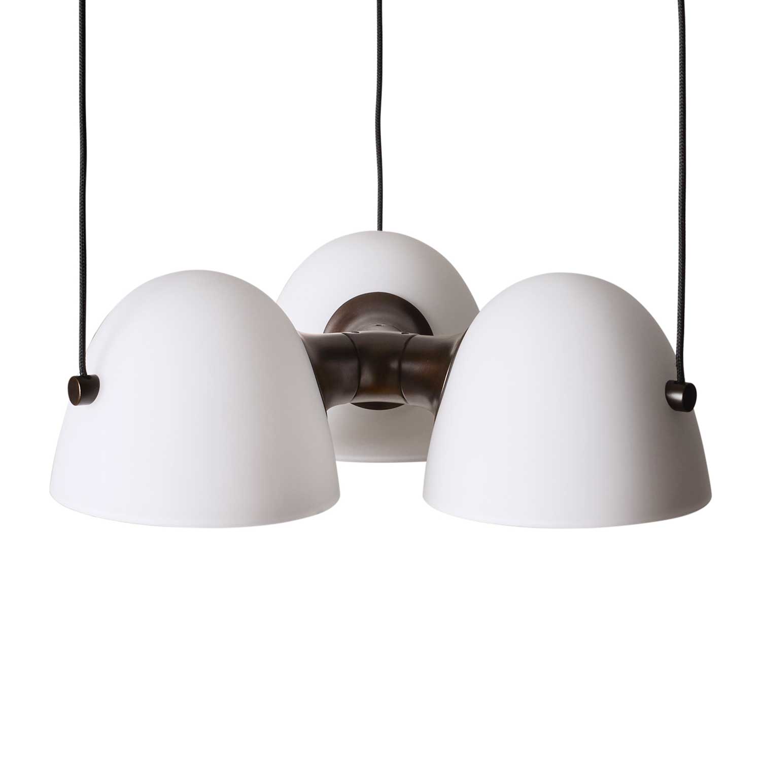 Fuse - Lustre design en albâtre et laiton vieilli pour salon