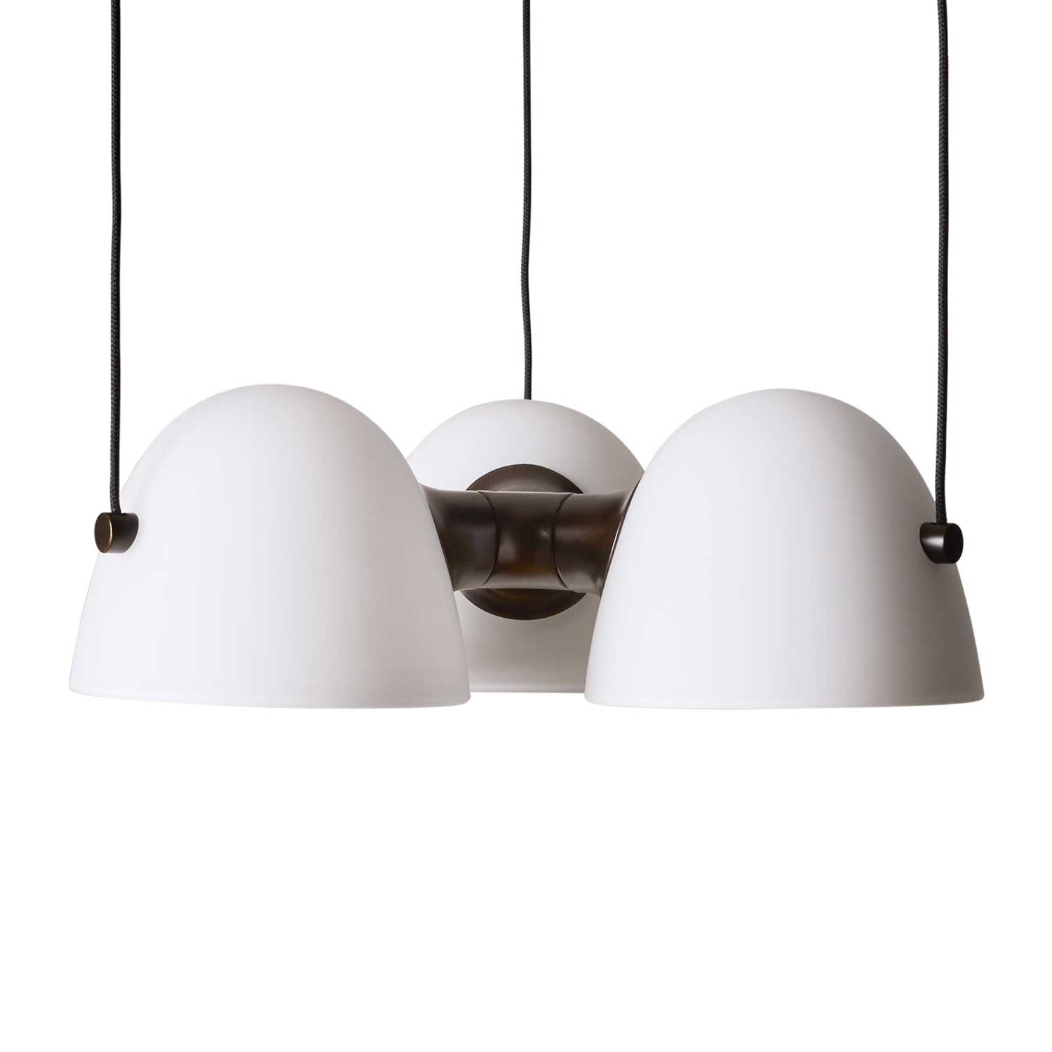 Fuse - Lustre design en albâtre et laiton vieilli pour salon