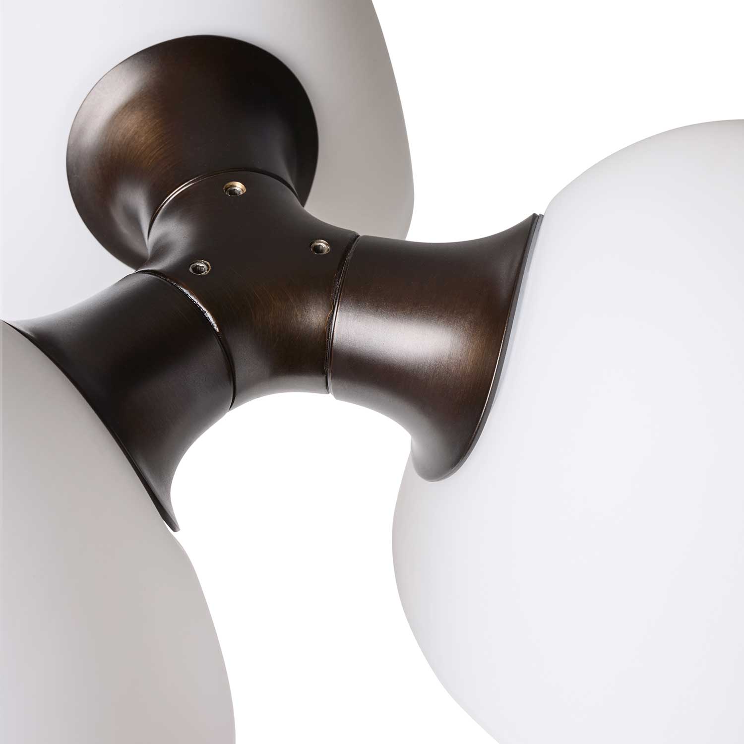 Fuse - Lustre design en albâtre et laiton vieilli pour salon
