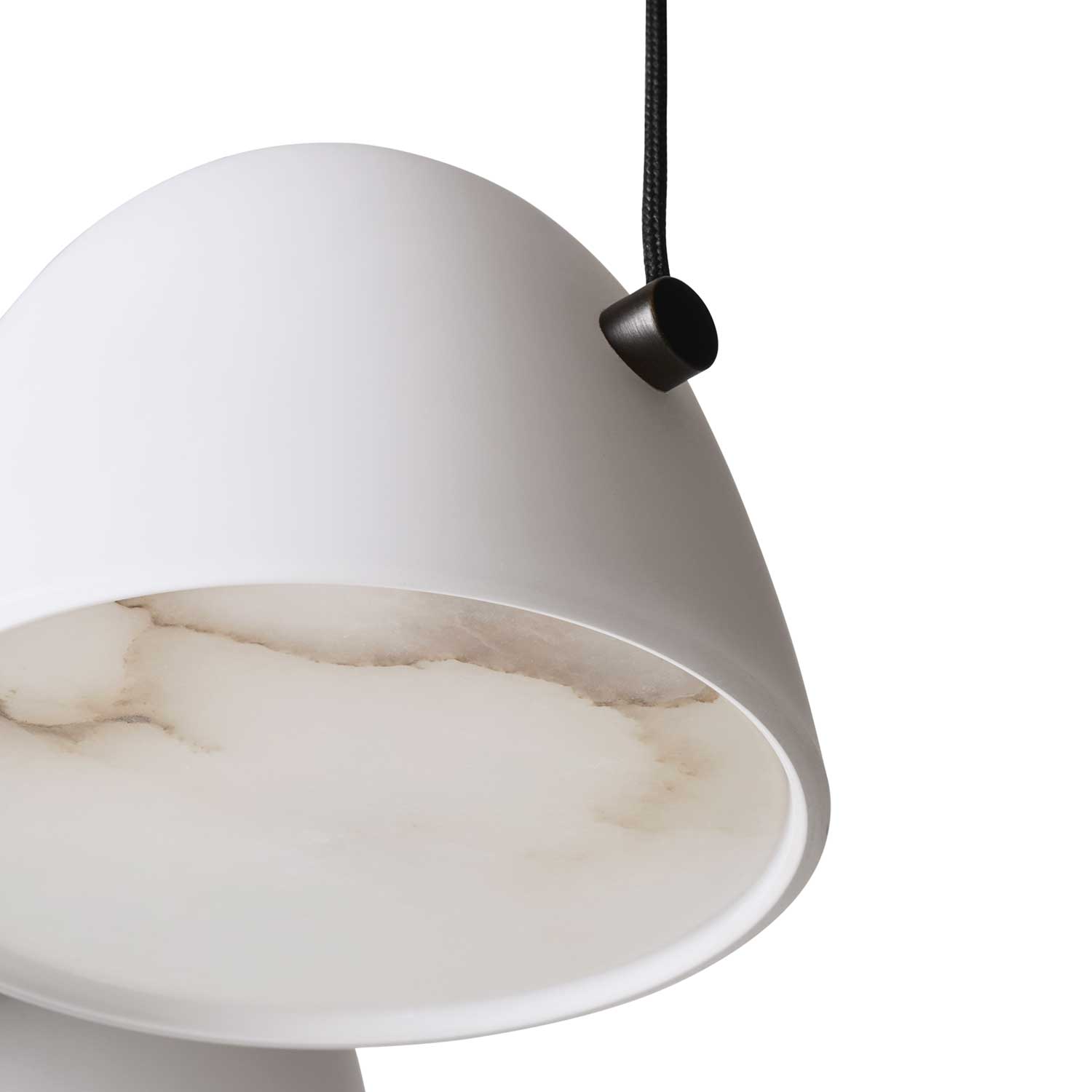 Fuse - Lustre design en albâtre et laiton vieilli pour salon