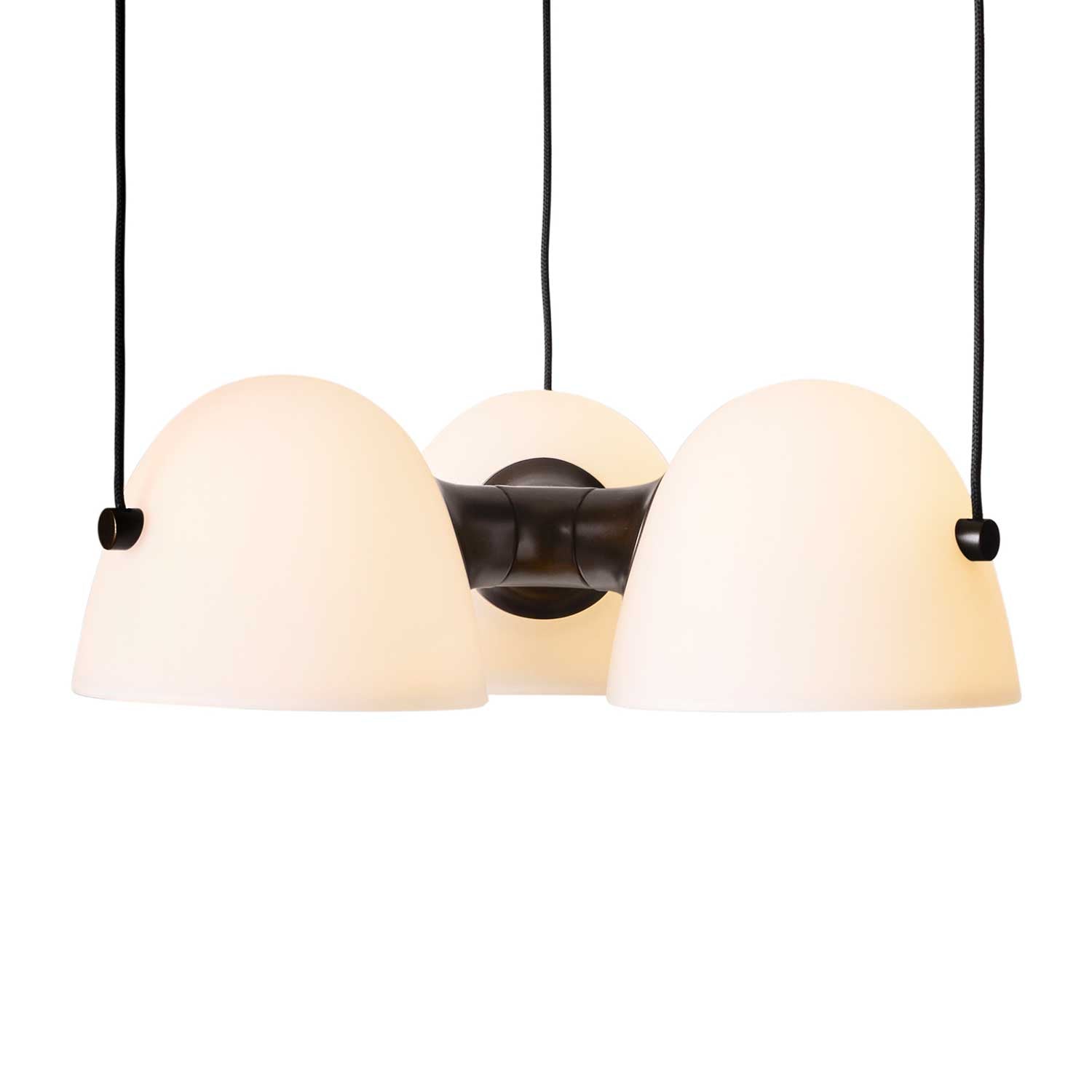 Fuse - Lustre design en albâtre et laiton vieilli pour salon