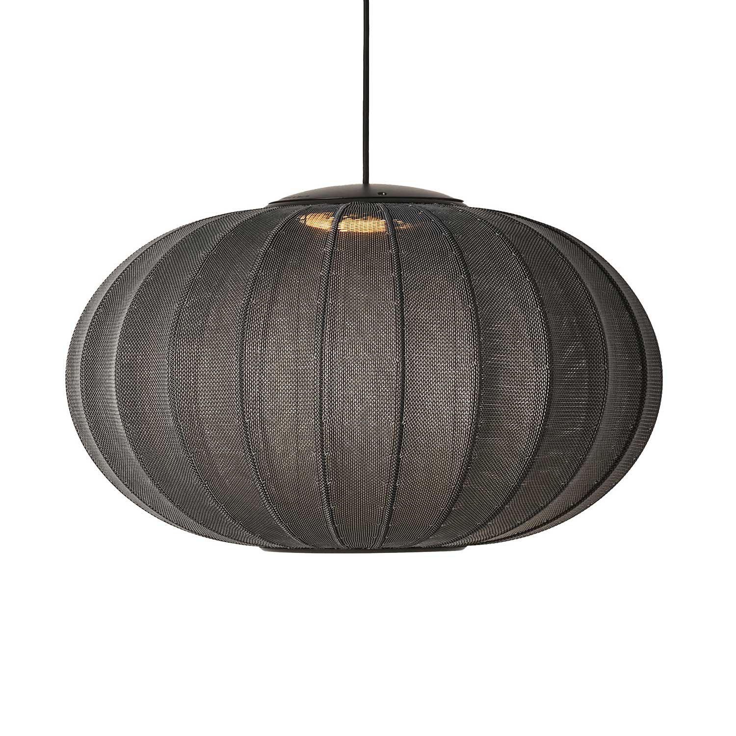 Knit-Wit LED Oval - Lámpara colgante LED de tela diseño ovalado japandi