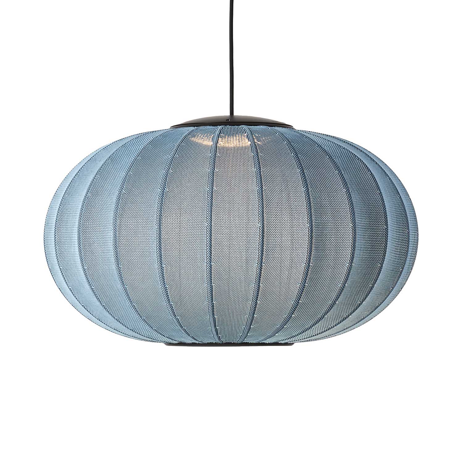 Knit-Wit LED Oval - Lámpara colgante LED de tela diseño ovalado japandi
