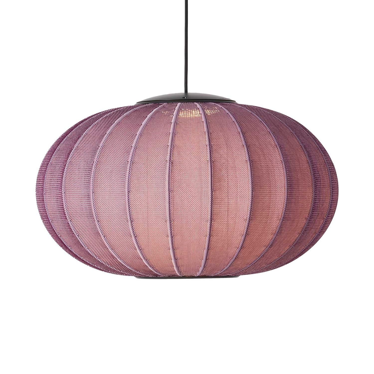 Knit-Wit LED Oval - Lámpara colgante LED de tela diseño ovalado japandi