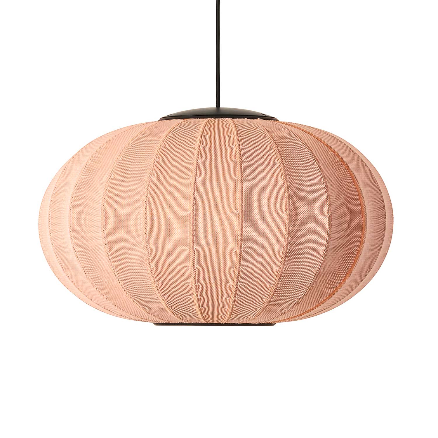 Knit-Wit LED Oval - Lámpara colgante LED de tela diseño ovalado japandi