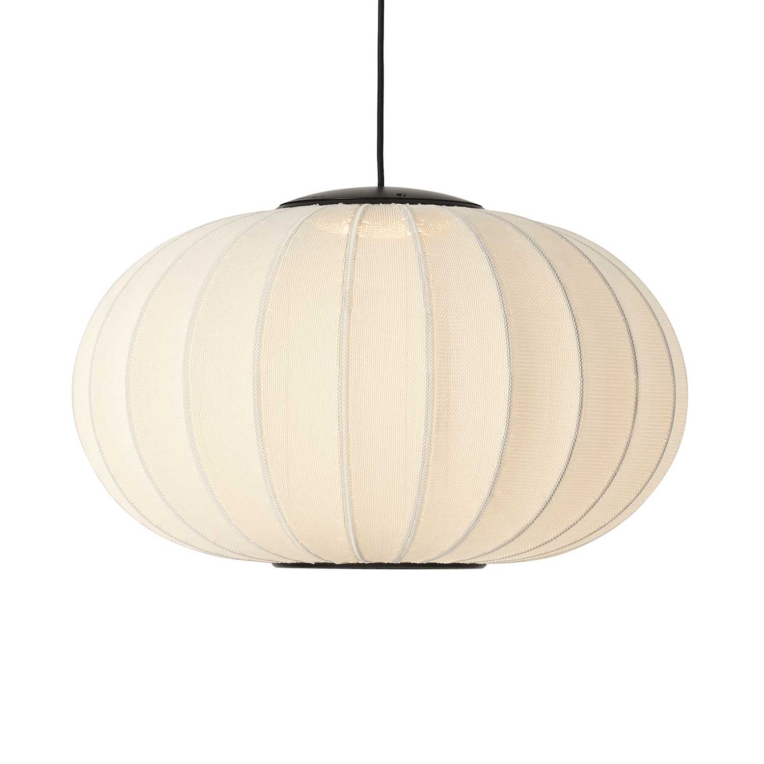 Knit-Wit LED Oval - Lámpara colgante LED de tela diseño ovalado japandi
