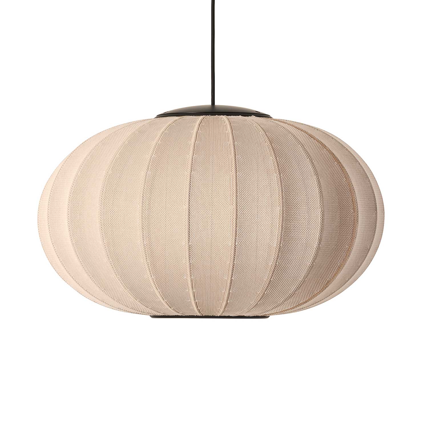 Knit-Wit LED Oval - Lámpara colgante LED de tela diseño ovalado japandi