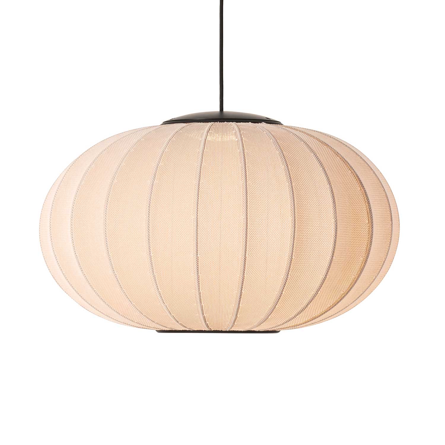 Knit-Wit LED Oval - Lámpara colgante LED de tela diseño ovalado japandi