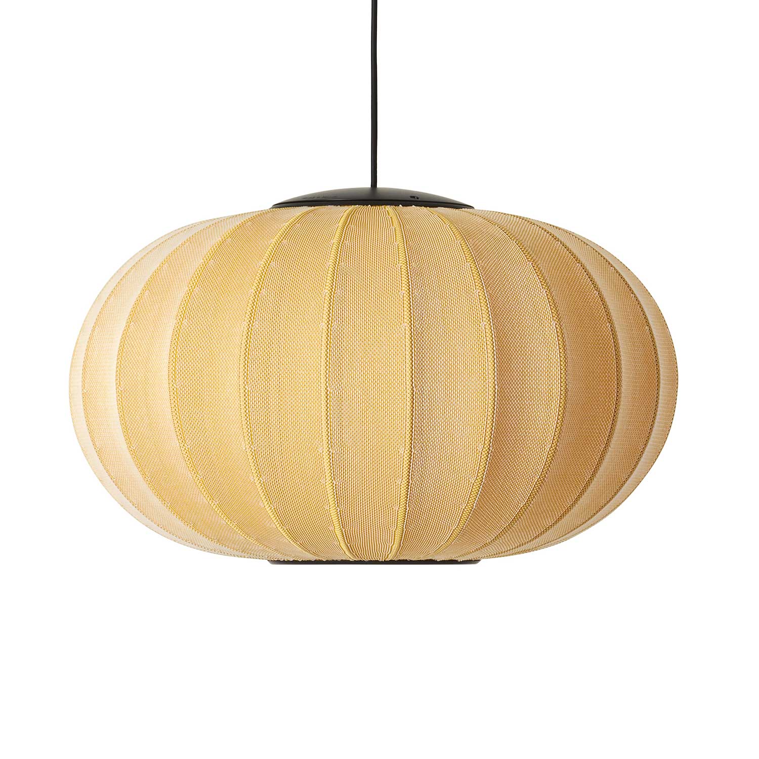 Knit-Wit LED Oval - Lámpara colgante LED de tela diseño ovalado japandi
