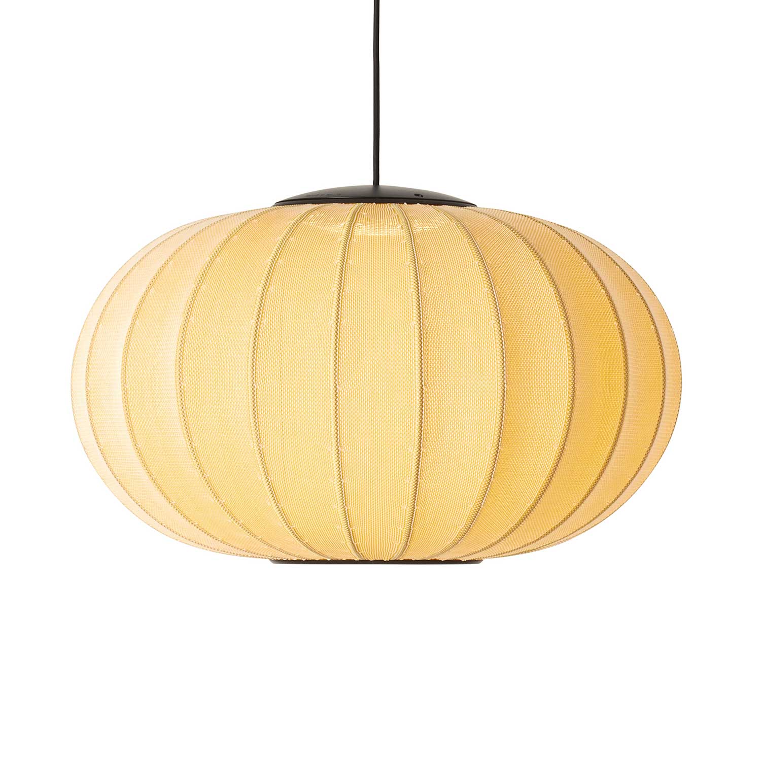 Knit-Wit LED Oval - Lámpara colgante LED de tela diseño ovalado japandi