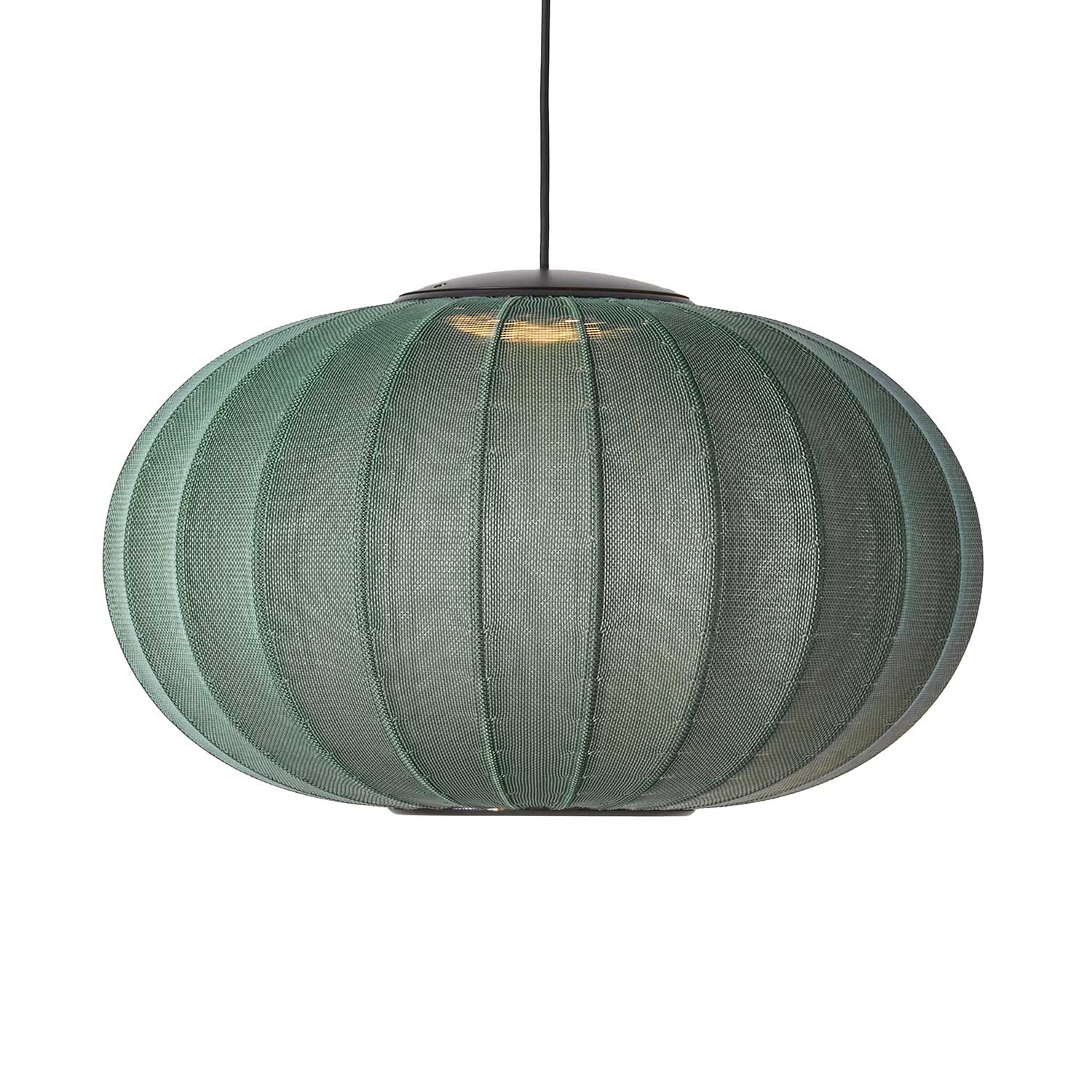 Knit-Wit LED Oval - Lámpara colgante LED de tela diseño ovalado japandi