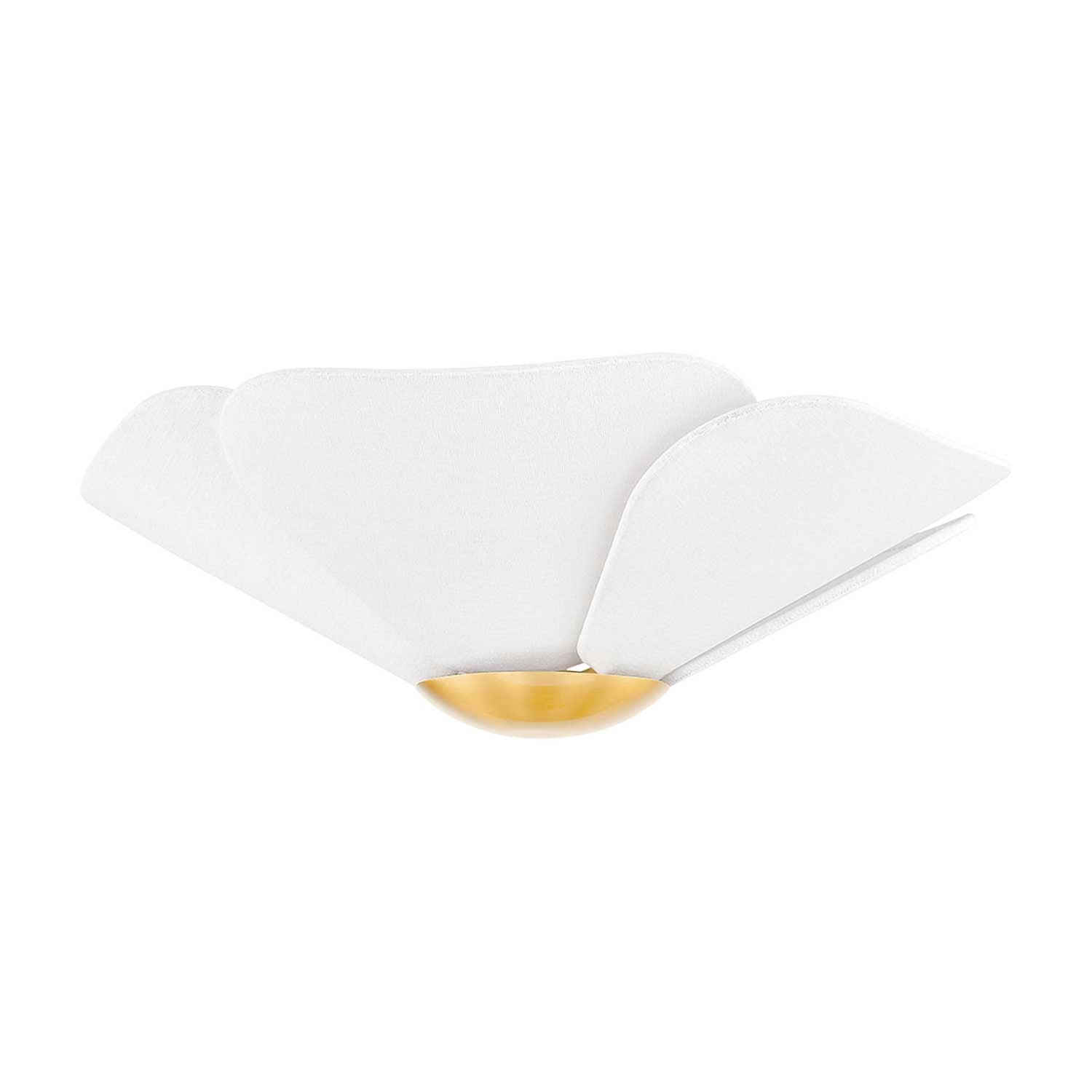 Madeline - Flower ceiling light in linen and brass for Art Deco bedroom