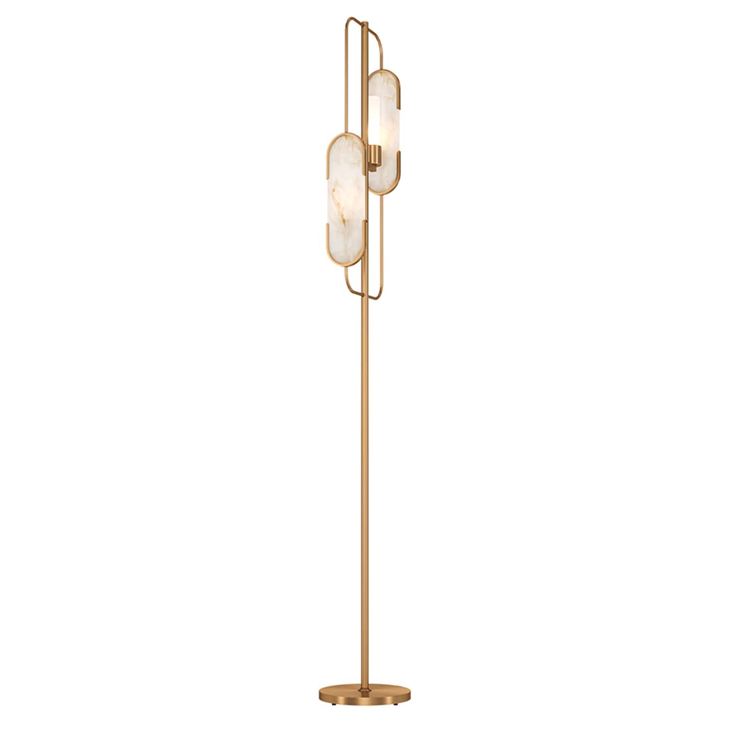 MARMO - Stehlampe aus goldenem und weißem Marmor für das Wohnzimmer