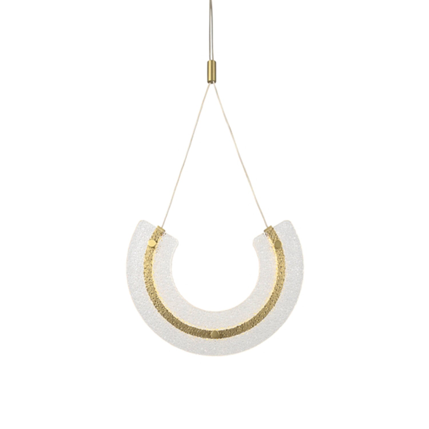MAYA - Designer pendant light in gold steel and glass