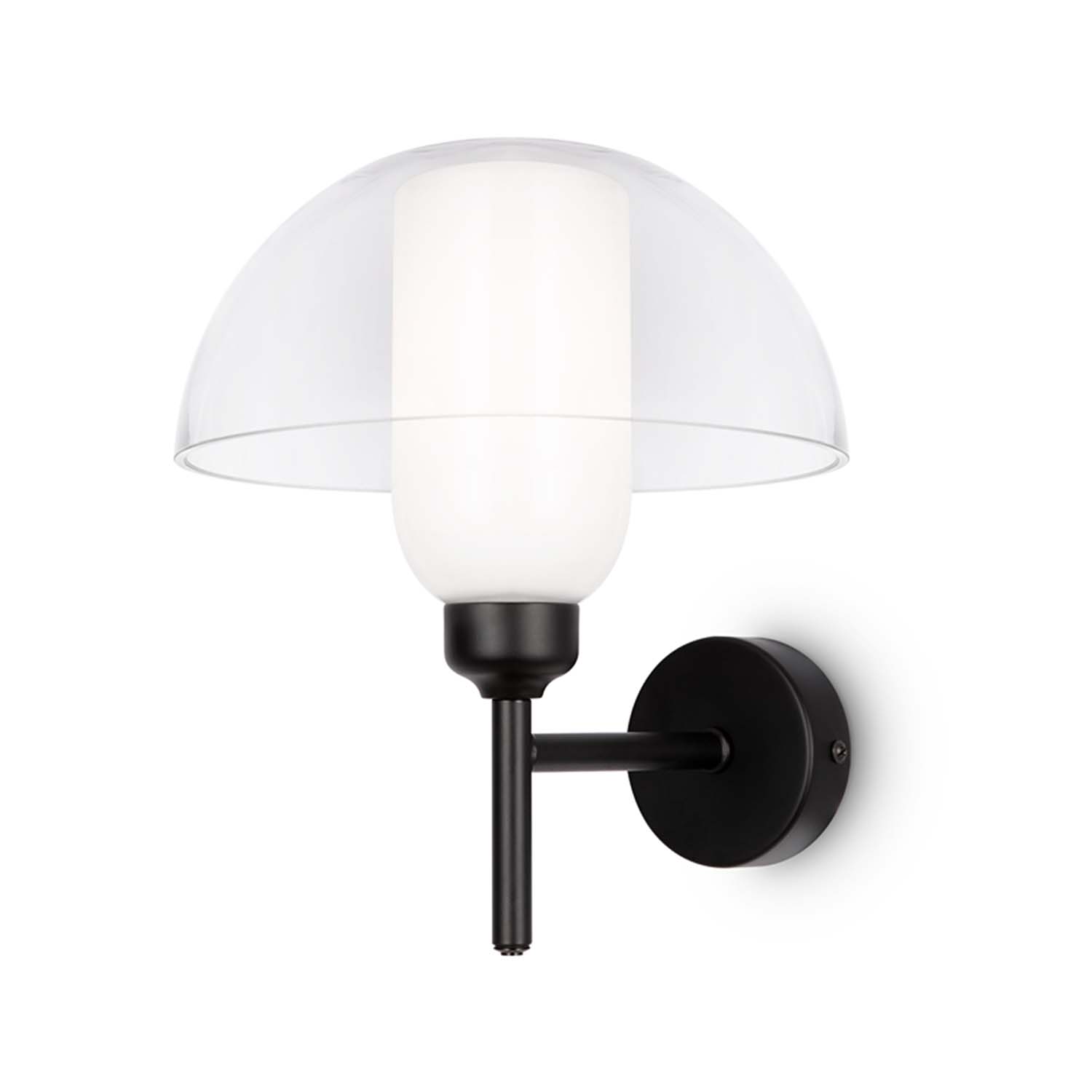 MEMORY - Chic black wall light and white glass dome