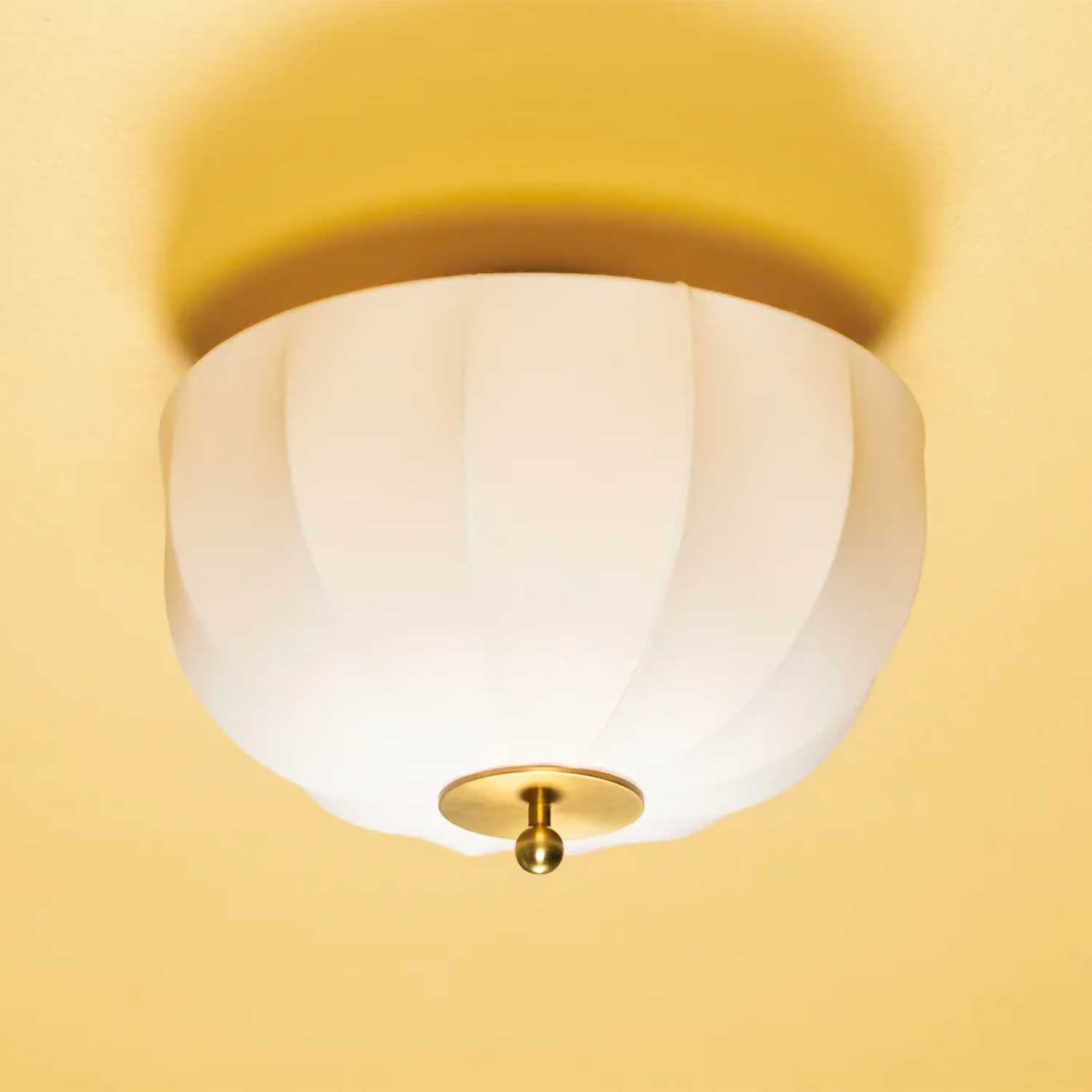 Meshelle - White linen ceiling light for zen bedroom
