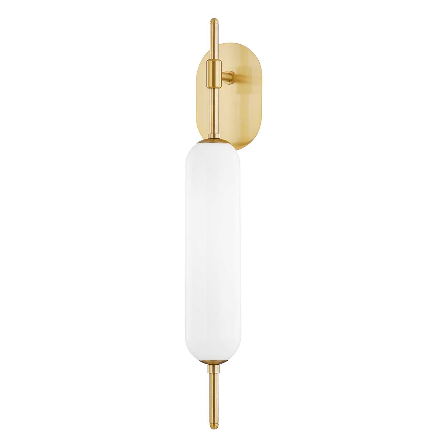 Miley - Gold and opaque white glass wall sconce in Art Deco style