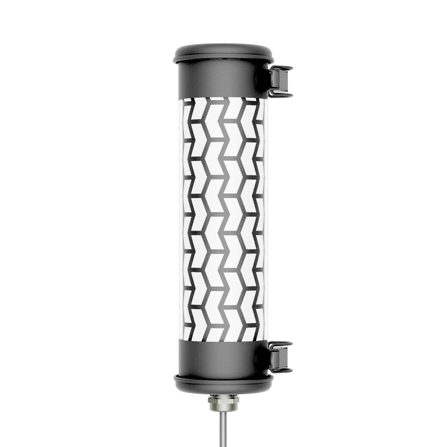 MONCEAU NANO - Black steel waterproof designer tube wall light