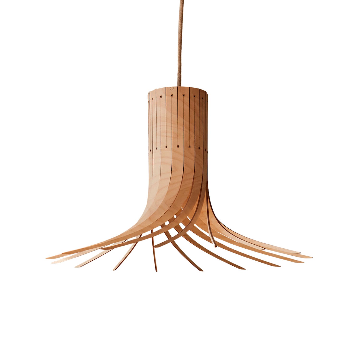 MONTEDOR – Handgefertigte spiralförmige Pendelleuchte aus Holz