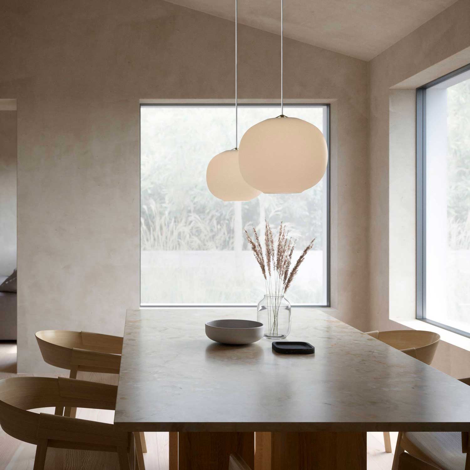 Navone - Suspension blanche en verre pour cuisine moderne