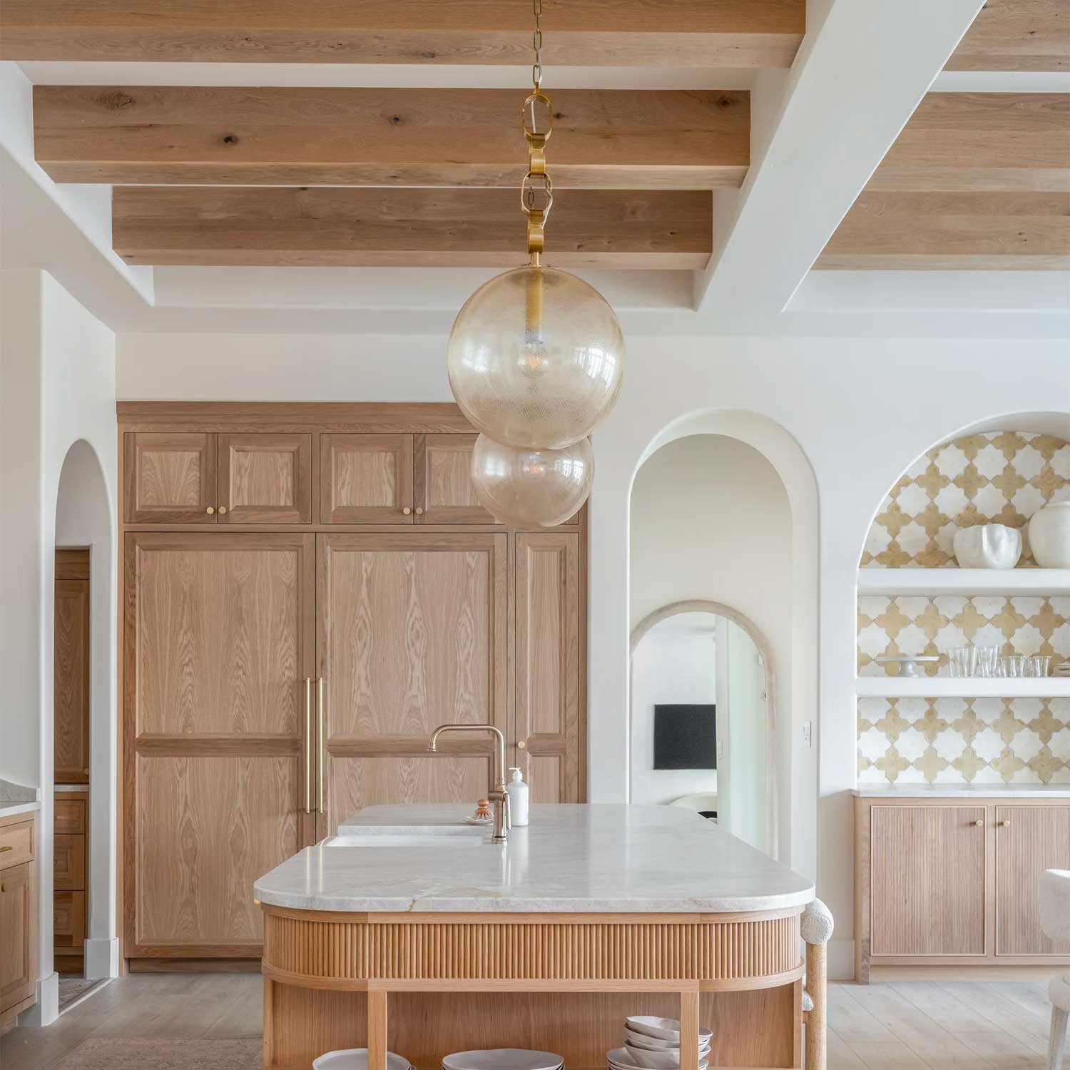 Nessa - Lustre boule en verre design campagne chic