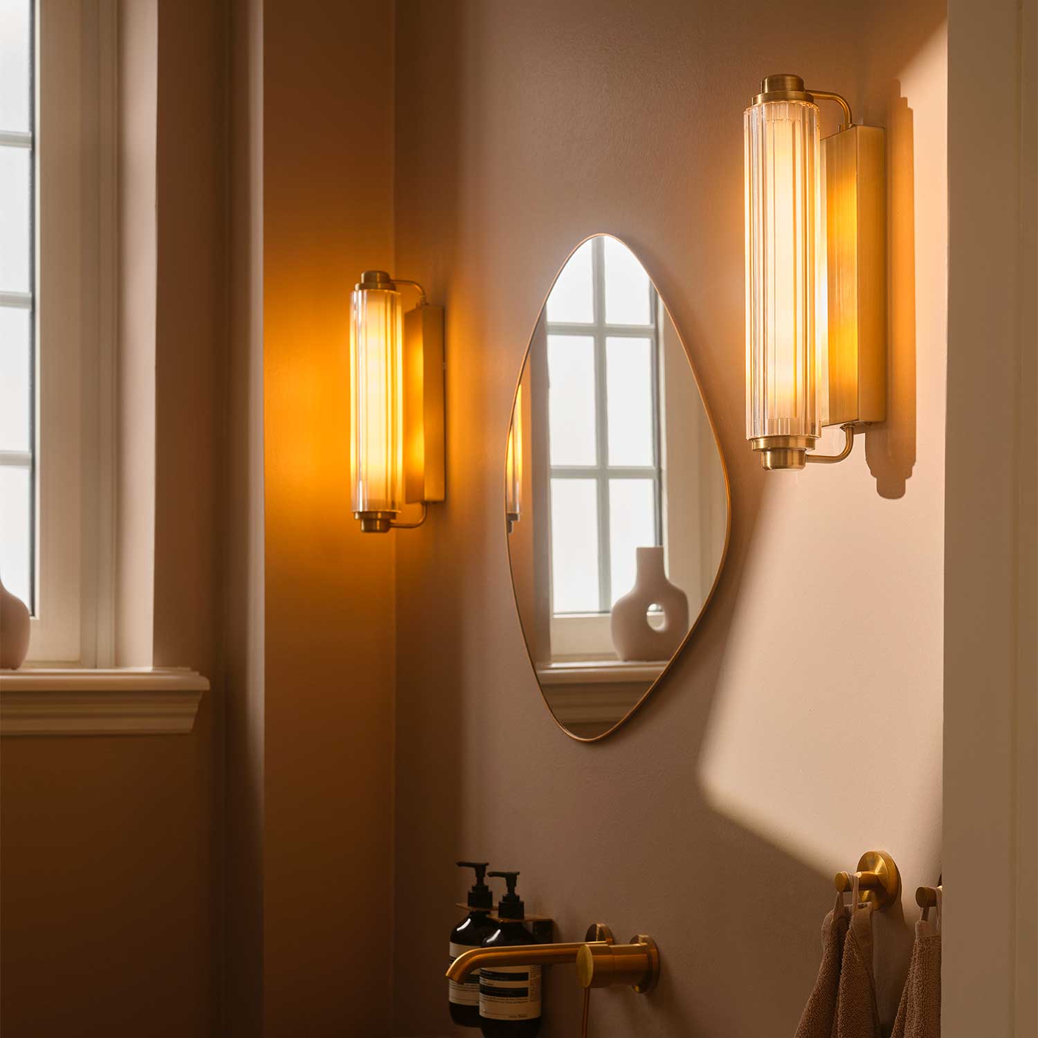Nimal - Applique murale double de salle bain style art déco