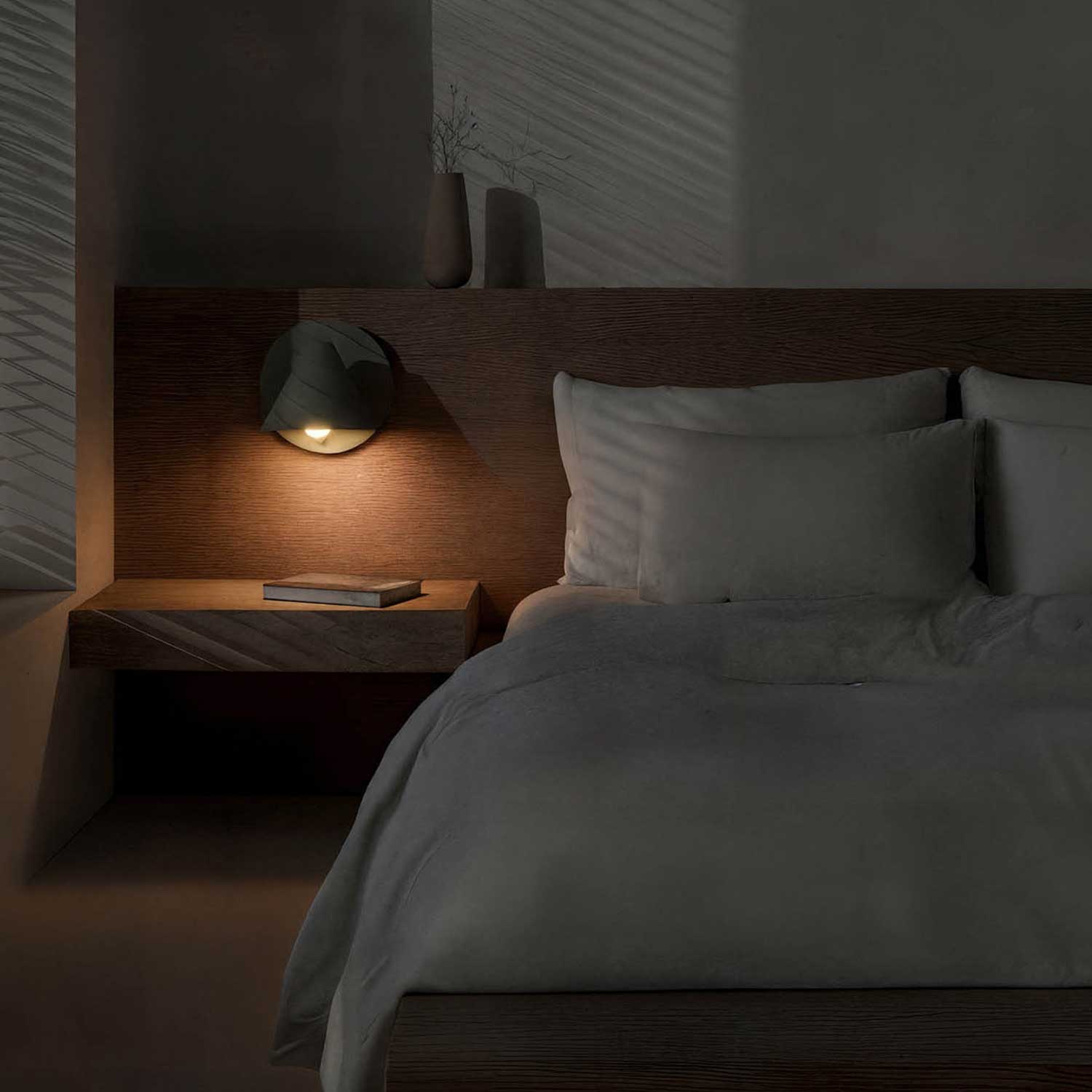 Noon - Applique murale blanche de chevet moderne avec interrupteur