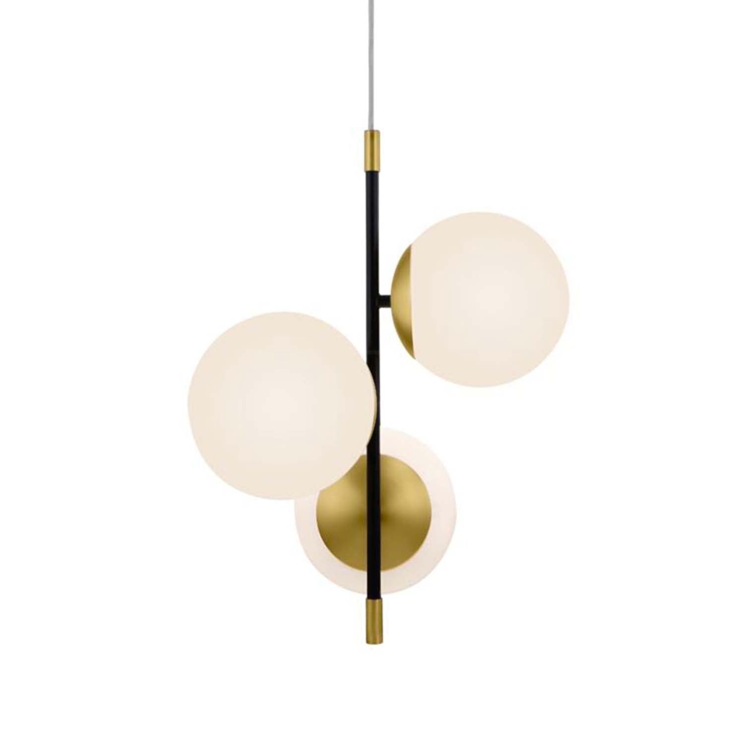 NOSTALGIA - Contemporary pendant light with glass balls, gold and black