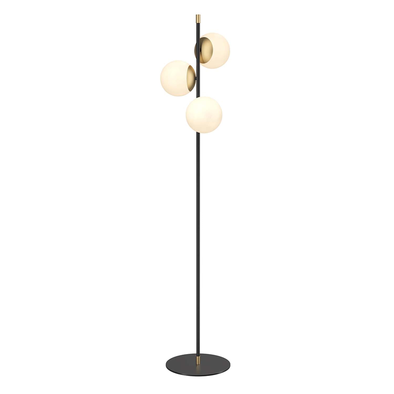 NOSTALGIA - Art Deco floor lamp with glass balls, gold and black