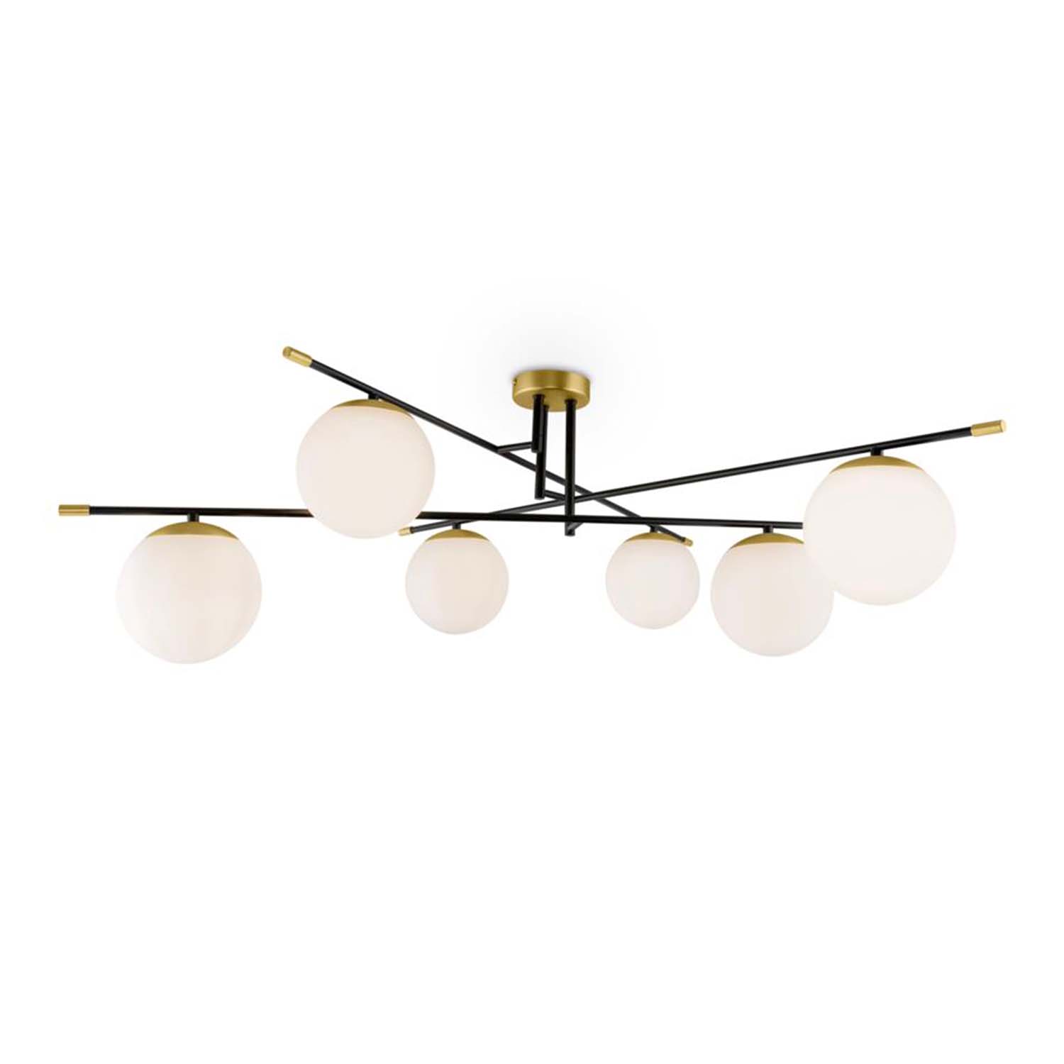 NOSTALGIA - Art deco ceiling lamp with glass balls, gold and black