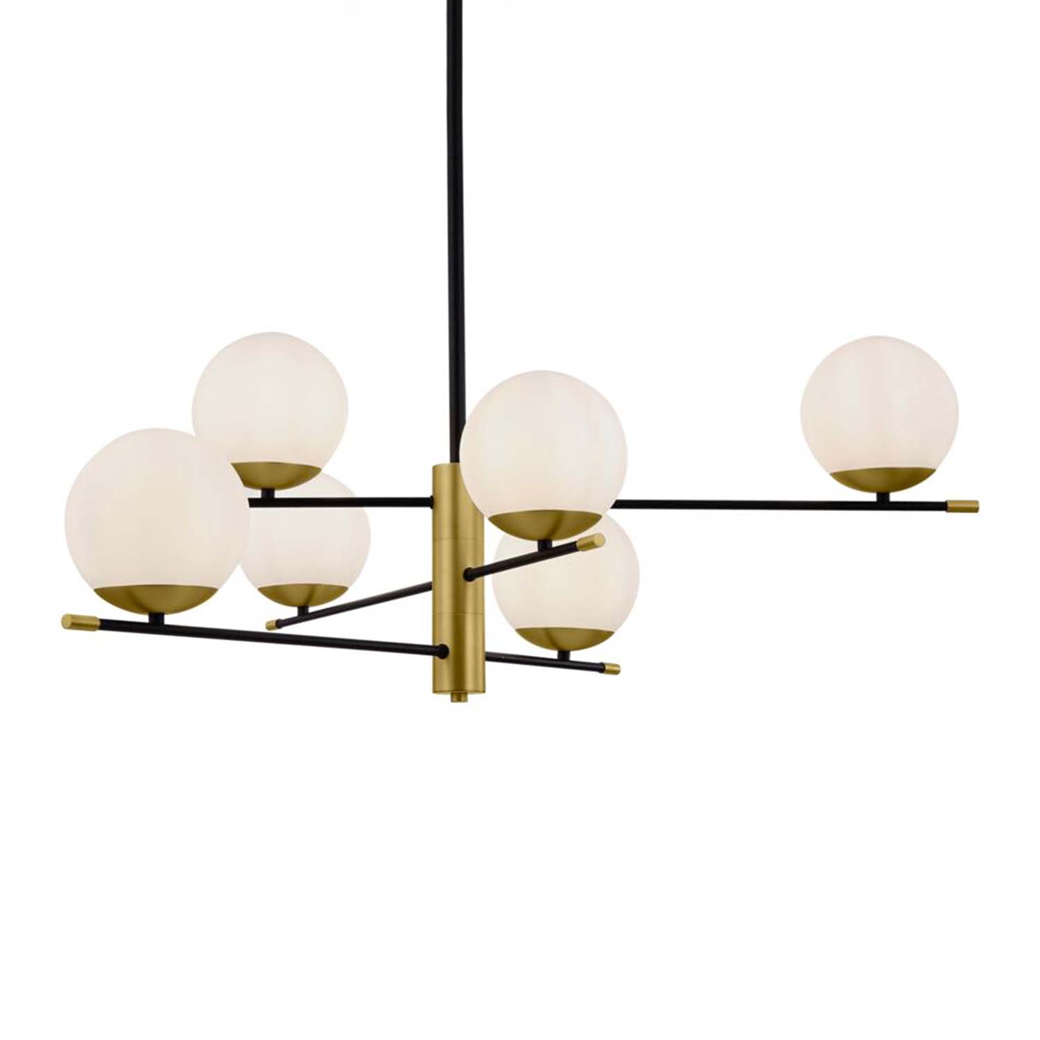 NOSTALGIA - Art Deco pendant lamp with glass balls, gold and black