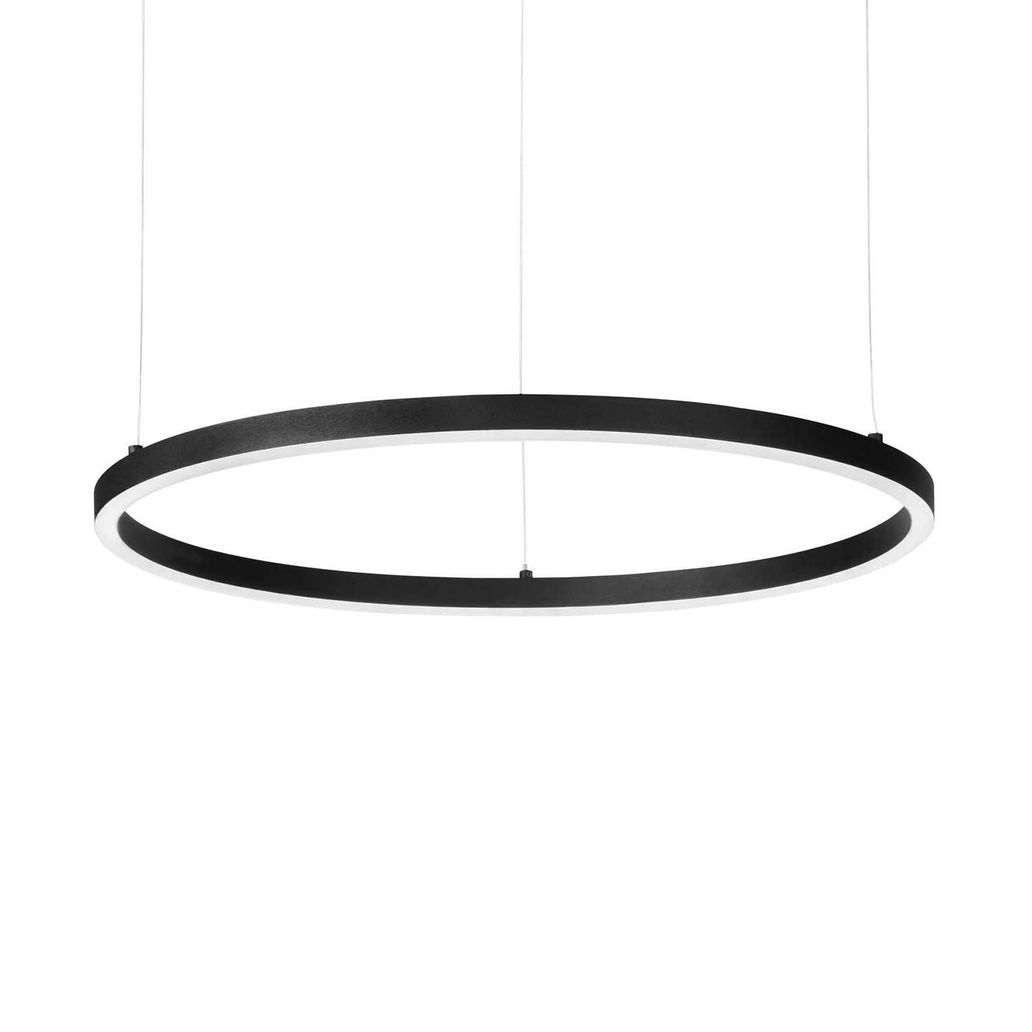 ORACLE SLIM - Suspension cercle LED intégrée noir ou blanc