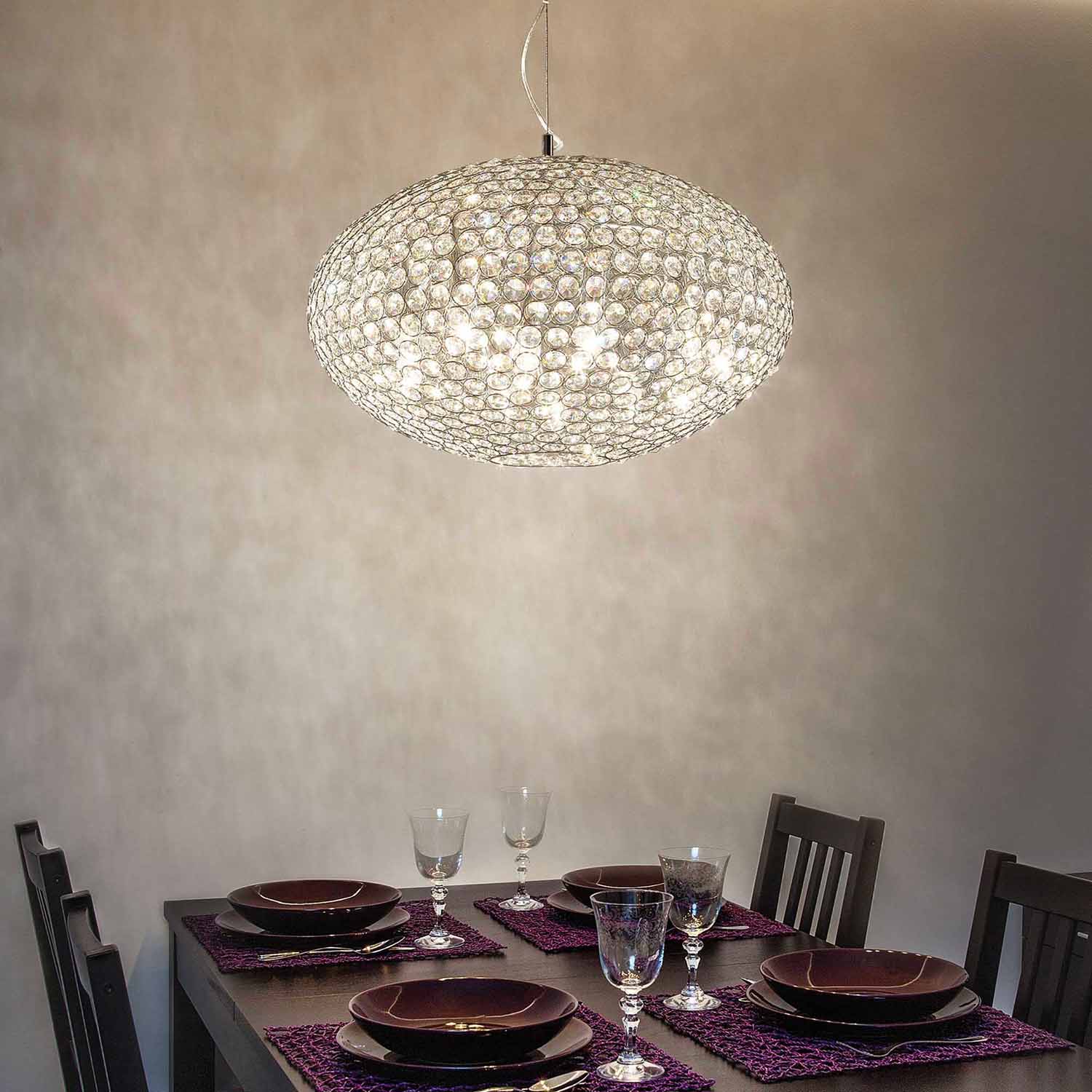 ORION - Crystal faceted ball chandelier