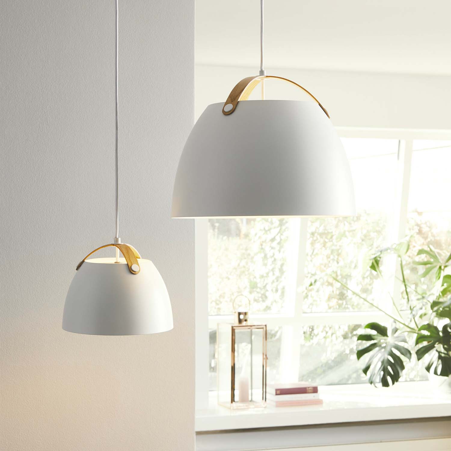 OSLO - Suspension scandinave coupole en alu et bois