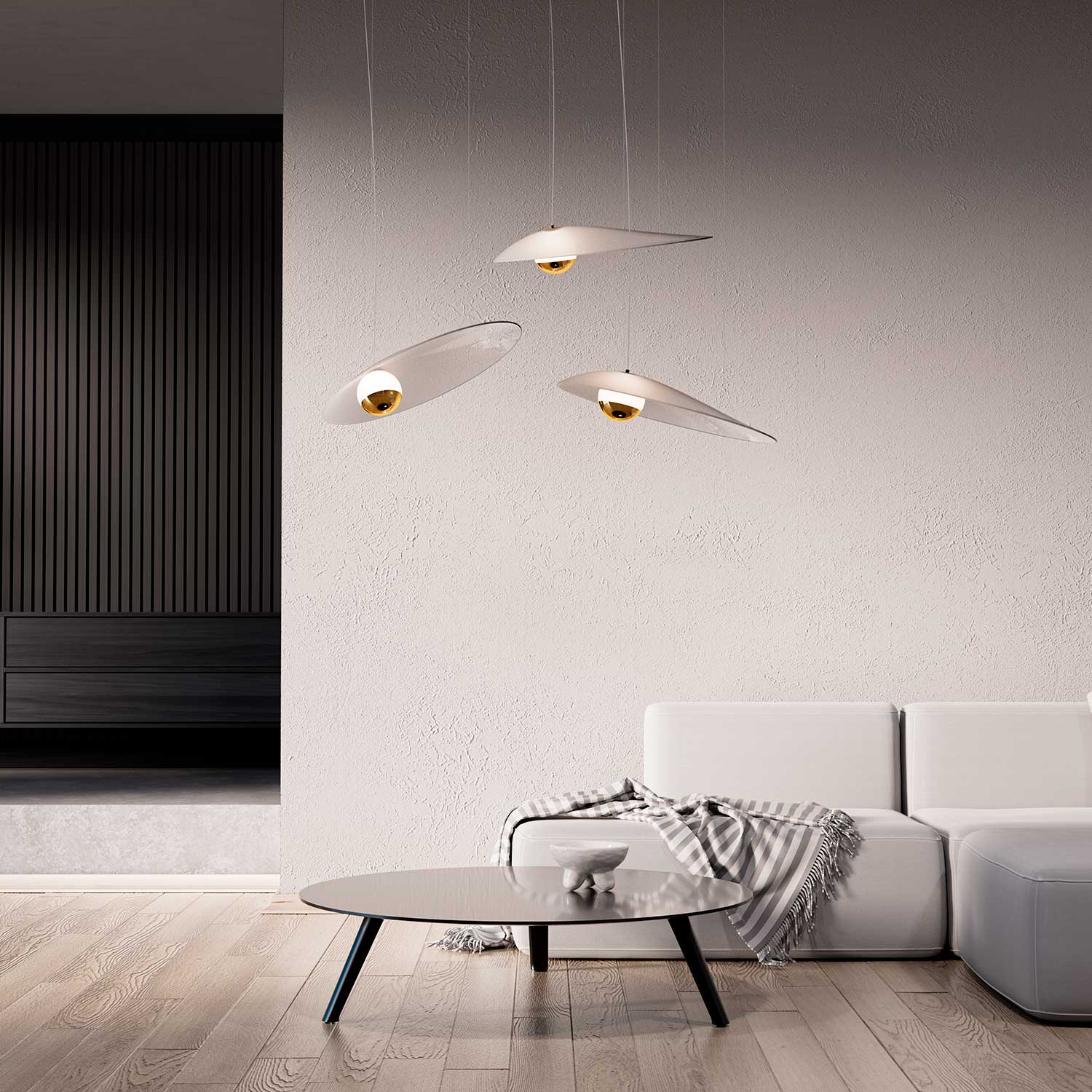 OYSTER - Luxurious pendant lamp, nanocoated glass drop