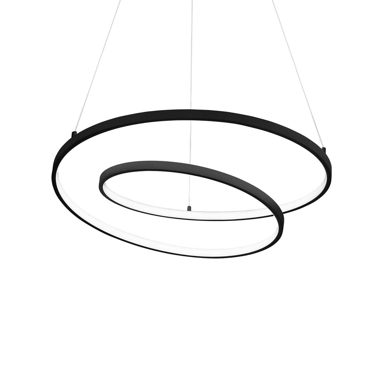 OZ - Suspension LED serpentin acier noir, blanc ou doré