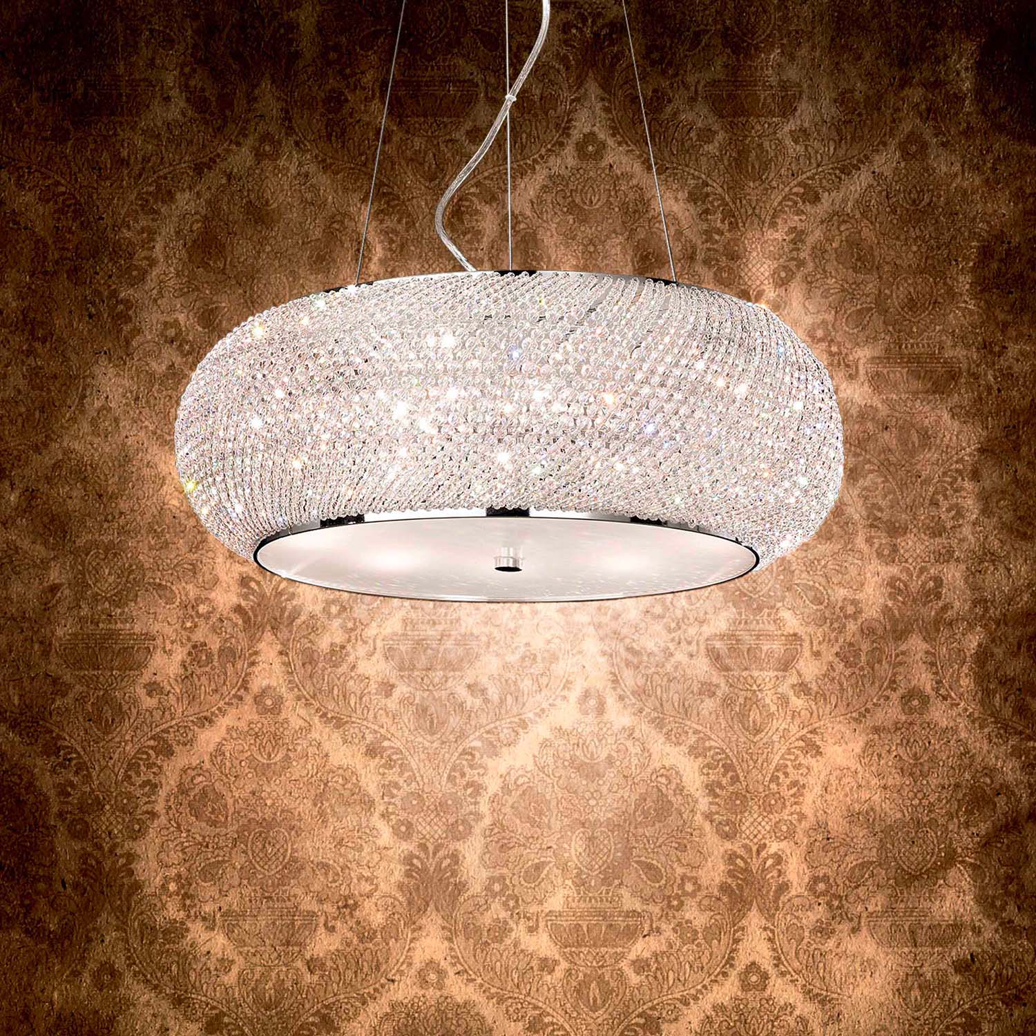 PASHA - Luxurious chandelier with transparent or gold crystal facets