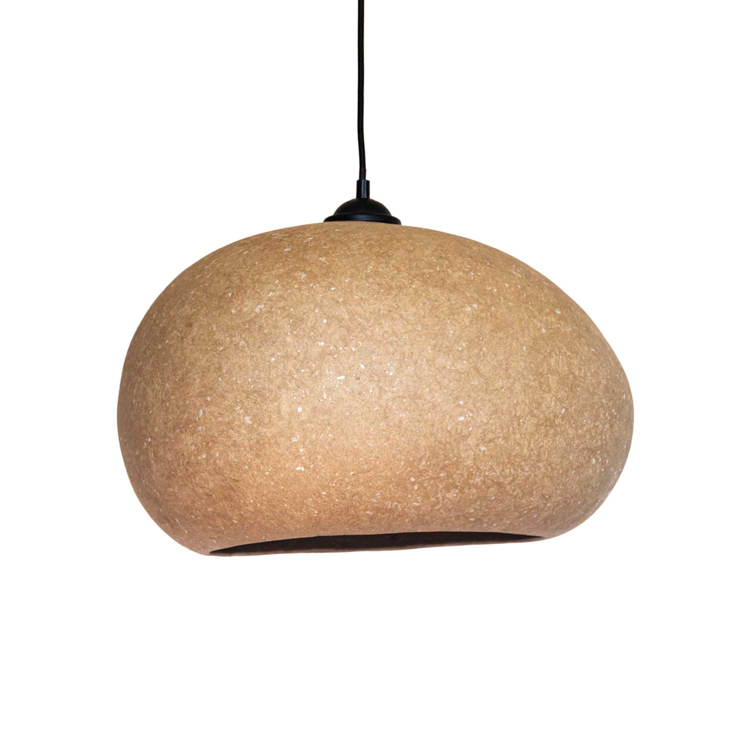 PEBBLE - Terracotta, gray or black recycled cardboard pendant light