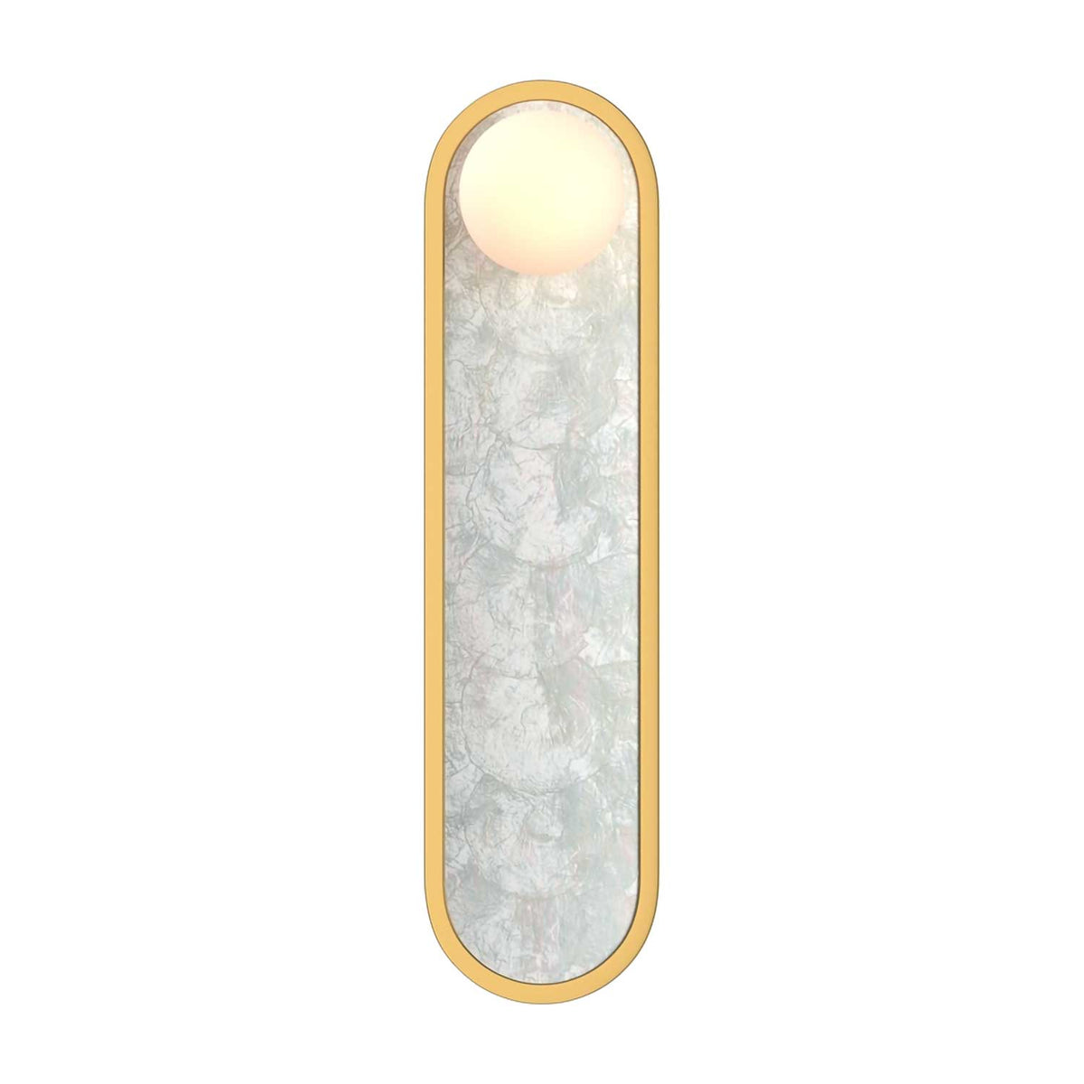 Perlamour - Applique murale LED en nacre, verre et aluminium, style bord de mer
