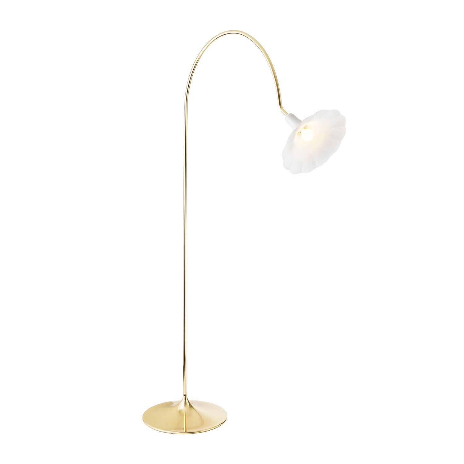 PETALII – Elegante Blumen-Stehlampe in Weiß und poliertem Gold