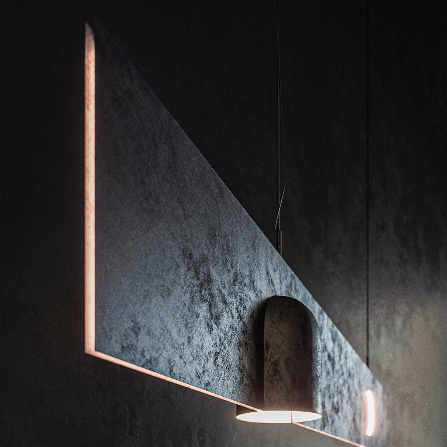 POLAR NIGHT - Modern black metal pendant light for island