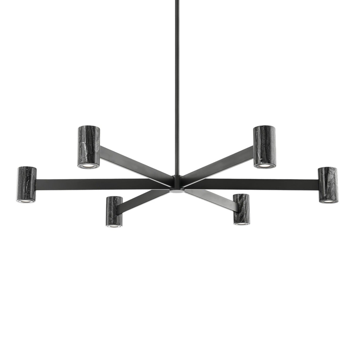 PREDOCK - Luxurious designer chandelier in steel and black marble