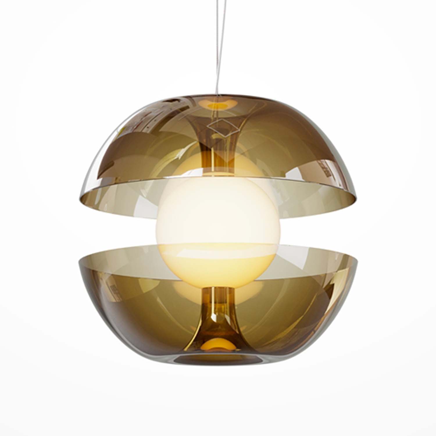 REBEL - Designer-Pendelleuchte in Form eines Apfels, Rauchglas. Integrierte LED