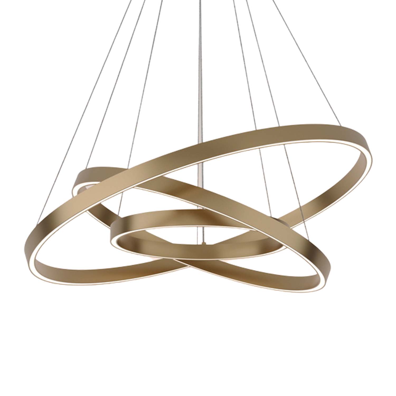 RIM - Gold or black pendant light, 3 rings, integrated LED