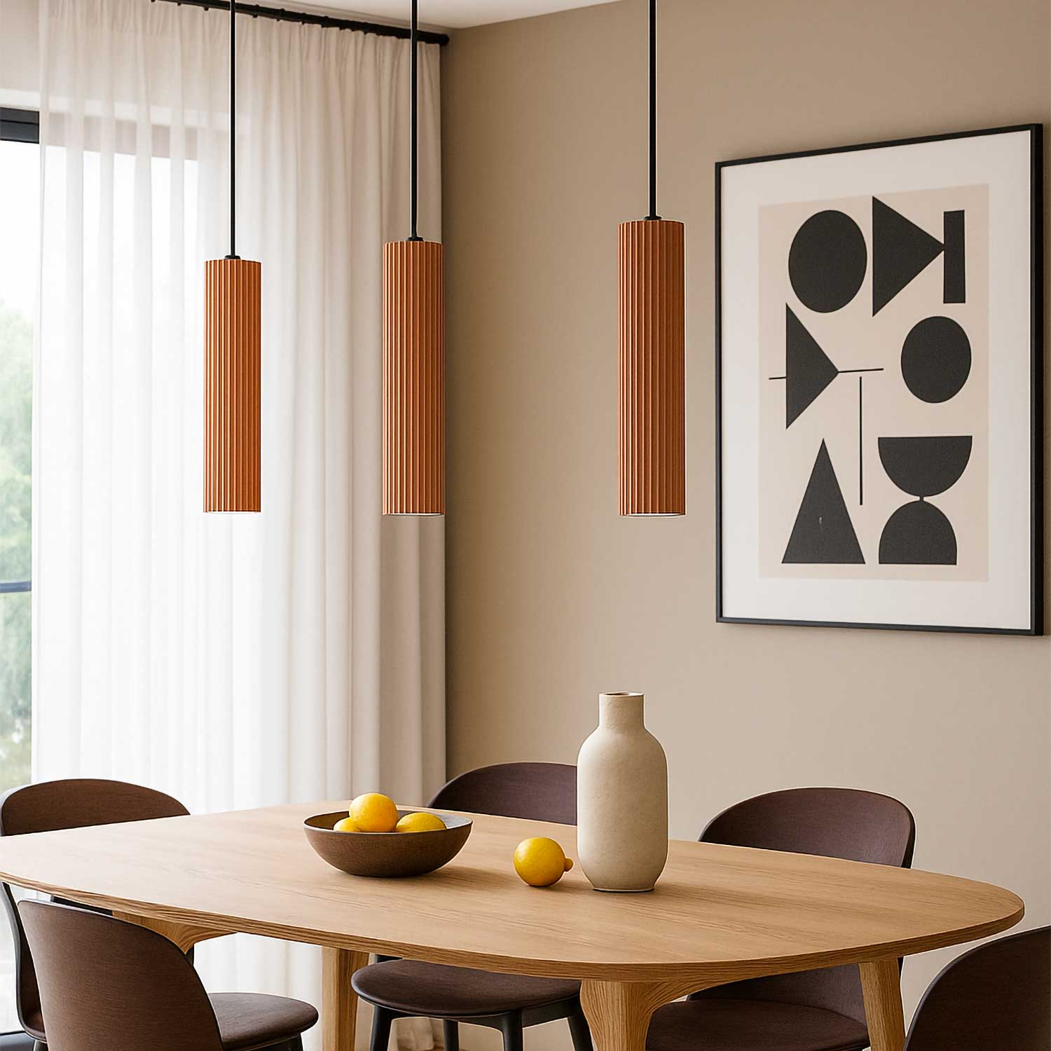 Alga - Suspension LED design en acier pour salle à manger