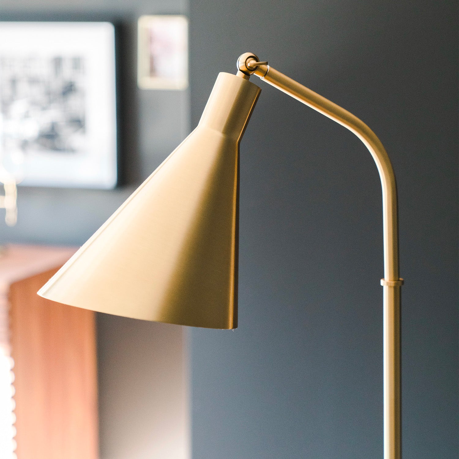 SANTON - Chic and vintage brass and marble floor lamp