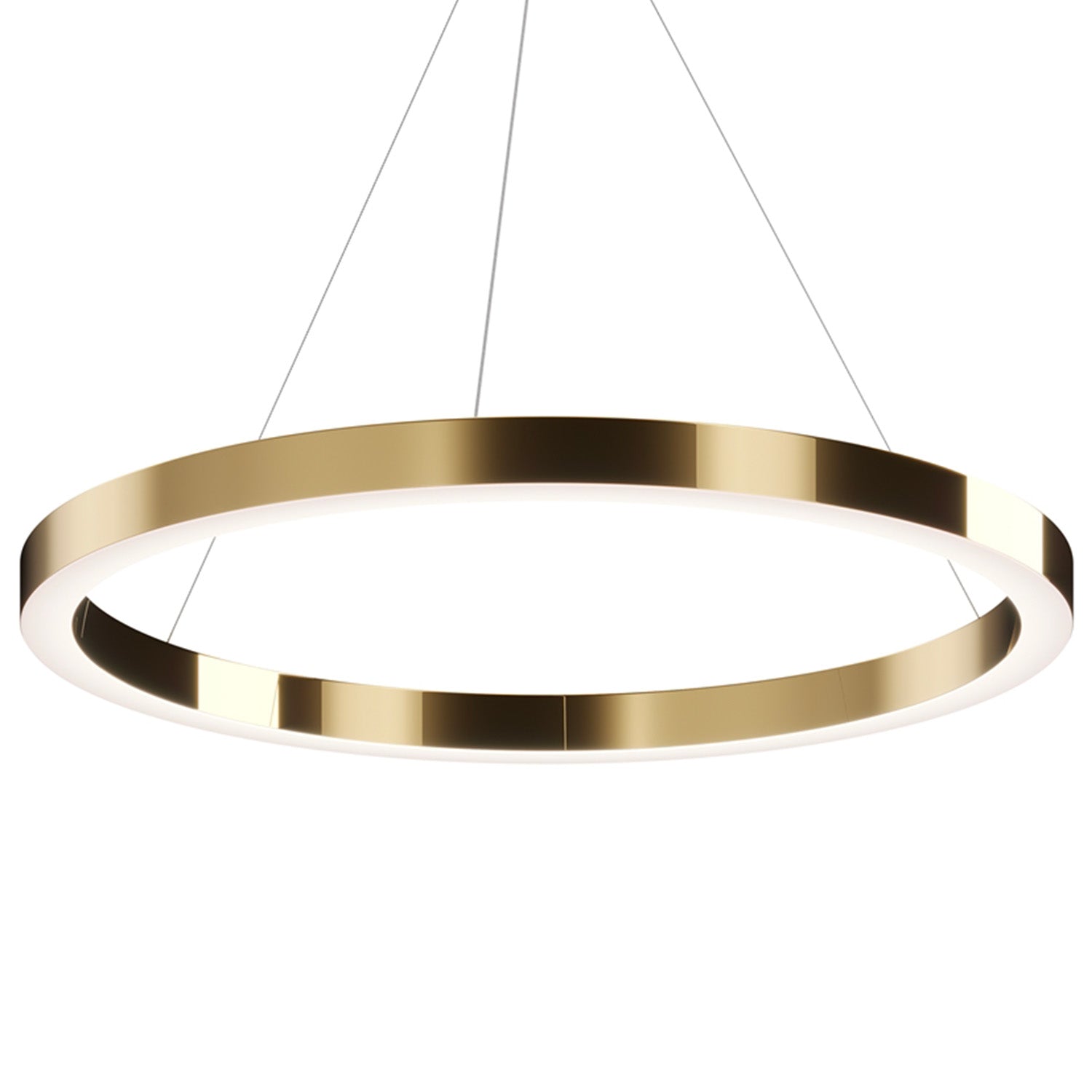 SATURNO - Suspension moderne anneau doré LED intégrée